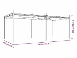 Best Pérgola con techo retráctil 589x292x230 cm Pérgola