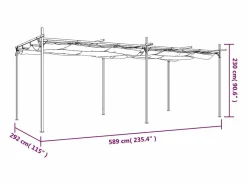 Hot Pérgola con techo retráctil antracita 589x292x230 cm Gris