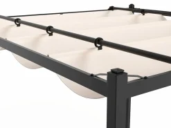 Discount Pérgola de acero con techo retráctil - con enrejado - 5,3 m² - - MAZARA Pérgola