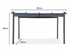 Clearance Pérgola de aluminio con techo retráctil - 3 x 4 m - Antracita Pérgola