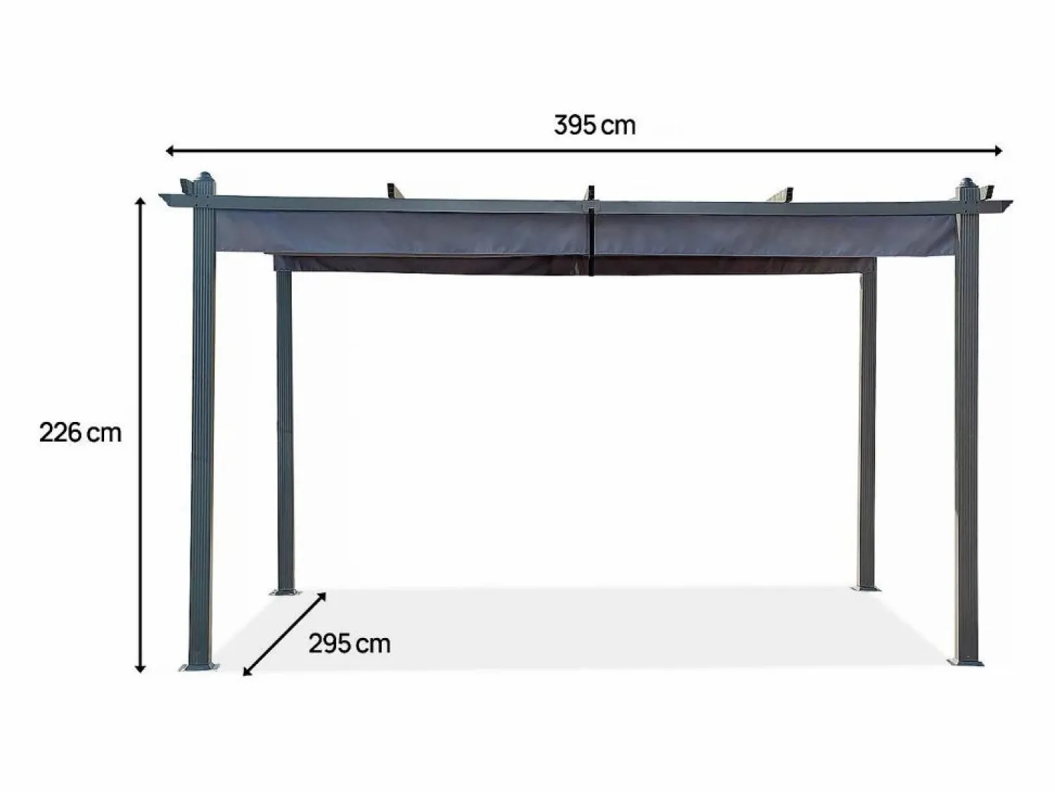Clearance Pérgola de aluminio con techo retráctil - 3 x 4 m - Antracita Pérgola