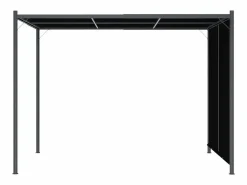 Outlet Pérgola de jardín con tejado retráctil 3x3 m ES872566 Gris antracita