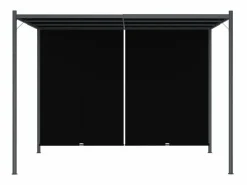 Outlet Pérgola de jardín con tejado retráctil 3x3 m ES872566 Gris antracita