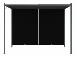 Outlet Pérgola de jardín con tejado retráctil 3x3 m ES872566 Gris antracita