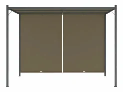 Best Pérgola de jardín con tejado retráctil gris taupe 3x3m 180 g/m² ES725632 Topo