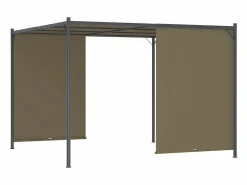 Best Pérgola de jardín con tejado retráctil gris taupe 3x3m 180 g/m² ES725632 Topo