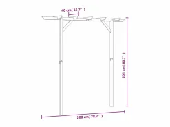 Pérgola de jardín de madera 205x40x203 cm ES393490