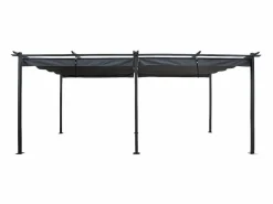 Habitat et jardin Pérgola metálica con techo retráctil - 3 x 6 m - Antracita