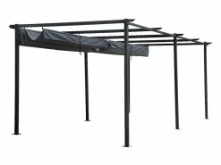 Habitat et jardin Pérgola metálica con techo retráctil - 3 x 6 m - Antracita