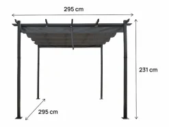 Habitat et jardin Pérgola Metálica con Techo Retráctil - 3 x 3 m -