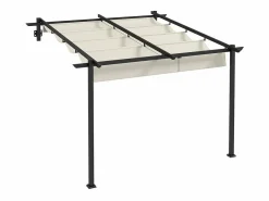 DripeX Pérgola mural en aluminio - 297L x 297B x 200/230H cm - con techo retráctil - estructura de aluminio -