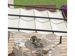 DripeX Pérgola mural en aluminio - 297L x 297B x 200/230H cm - con techo retráctil - estructura de aluminio -