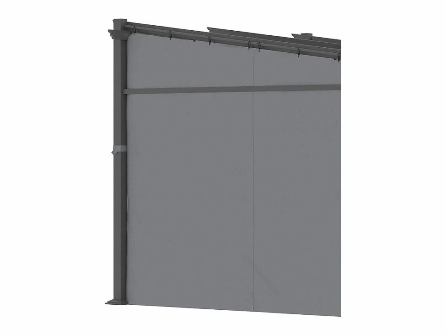 Outlet DripeX Pérgola retráctil en metal 2.97L x 2.95B x 1,95-2.3H m, con 4 cortinas, Gris Gris antracita