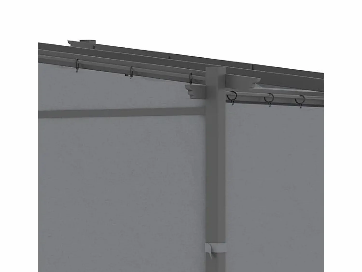 Outlet DripeX Pérgola retráctil en metal 2.97L x 2.95B x 1,95-2.3H m, con 4 cortinas, Gris Gris antracita