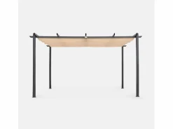 Hot Sweeek Pérgola 3x4m de aluminio con cubierta corredera Beige