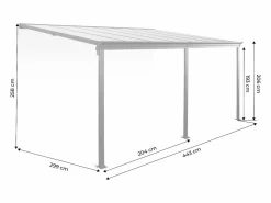 Sweeek Pérgola 3x4.4m de aluminio con canalón antracita