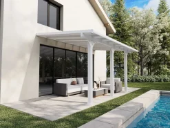 Outlet Pérgola-cochera adosada de aluminio techo policarbonato 1 coche 15,13 m² PAZERA Cochera|Pérgola