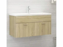 Clearance Prolenta Premium - Armario para lavabo contrachapada color roble 90x38,5x46 cm Estantería Sobre Inodoro