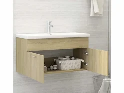 Clearance Prolenta Premium - Armario para lavabo contrachapada color roble 90x38,5x46 cm Estantería Sobre Inodoro