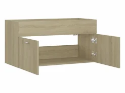 Clearance Prolenta Premium - Armario para lavabo contrachapada color roble 90x38,5x46 cm Estantería Sobre Inodoro