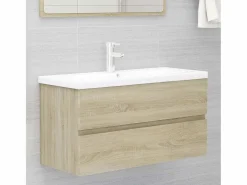 Clearance Prolenta Premium - Armario lavabo madera contrachapada roble Sonoma 90x38,5x45 cm Estantería Sobre Inodoro