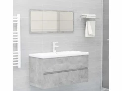 Sale Garden Furniture Prolenta Premium - Armario para lavabo contrachapada gris hormigón 90x38,5x45 cm Multicolor