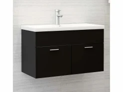 Clearance Garden Furniture Prolenta Premium - Armario para lavabo madera contrachapada negro 80x38,5x46 cm Multicolor
