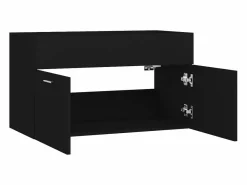 Clearance Garden Furniture Prolenta Premium - Armario para lavabo madera contrachapada negro 80x38,5x46 cm Multicolor