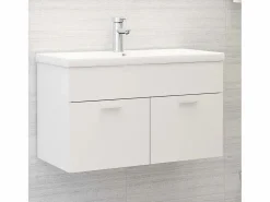Garden Furniture Prolenta Premium - Armario para lavabo madera contrachapada blanco 80x38,5x46 cm