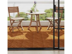 Prolenta Premium - Baldosas de terraza 10 uds madera maciza de acacia 30x30 cm
