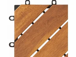 Prolenta Premium - Baldosas de porche de madera de acacia 30 pzas marrón 30x30 cm Multicolor