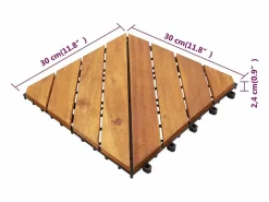 Prolenta Premium - Baldosas de porche de madera de acacia 30 pzas marrón 30x30 cm Multicolor