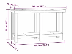 Sale Garden Furniture Prolenta Premium - Banco de trabajo de madera maciza de pino gris 140x50x80 cm Multicolor