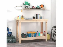 Discount Prolenta Premium - Banco de trabajo de madera maciza de pino 110x50x80 cm Garaje