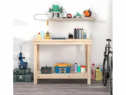 Discount Prolenta Premium - Banco de trabajo de madera maciza de pino 110x50x80 cm Garaje