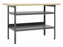 Garden Furniture Prolenta Premium - Banco de trabajo de acero gris 120x60x85 cm