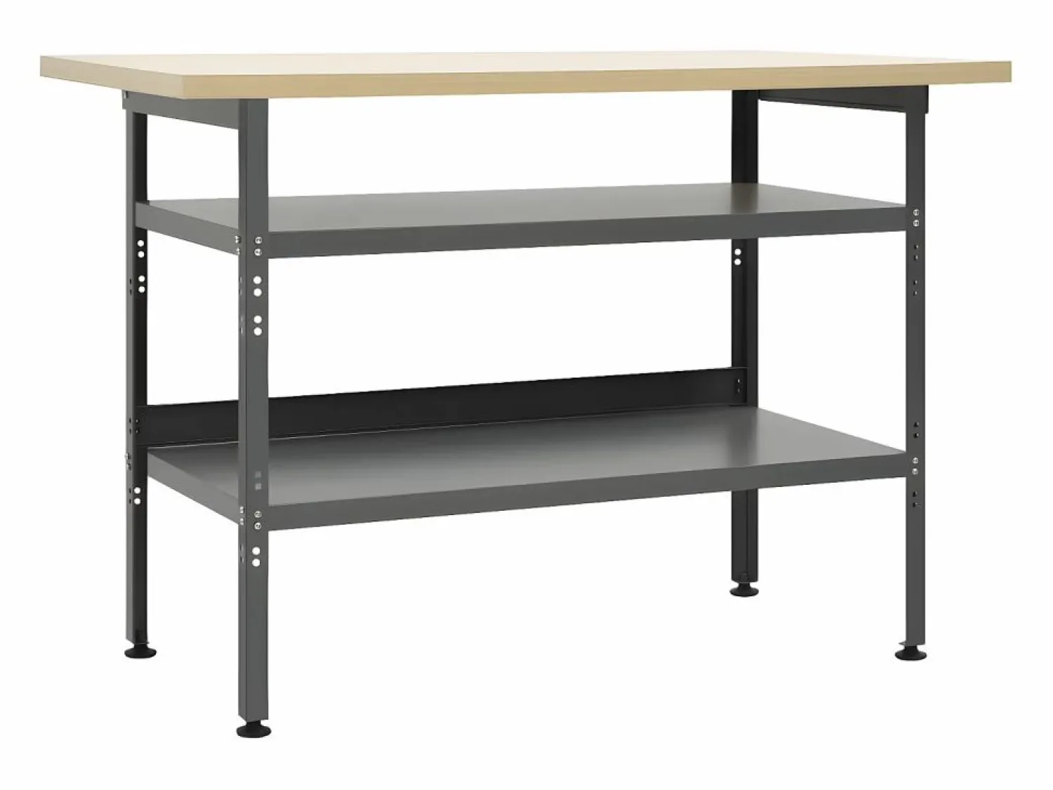 Garden Furniture Prolenta Premium - Banco de trabajo de acero gris 120x60x85 cm