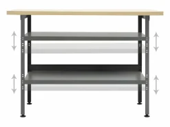 Garden Furniture Prolenta Premium - Banco de trabajo de acero gris 120x60x85 cm