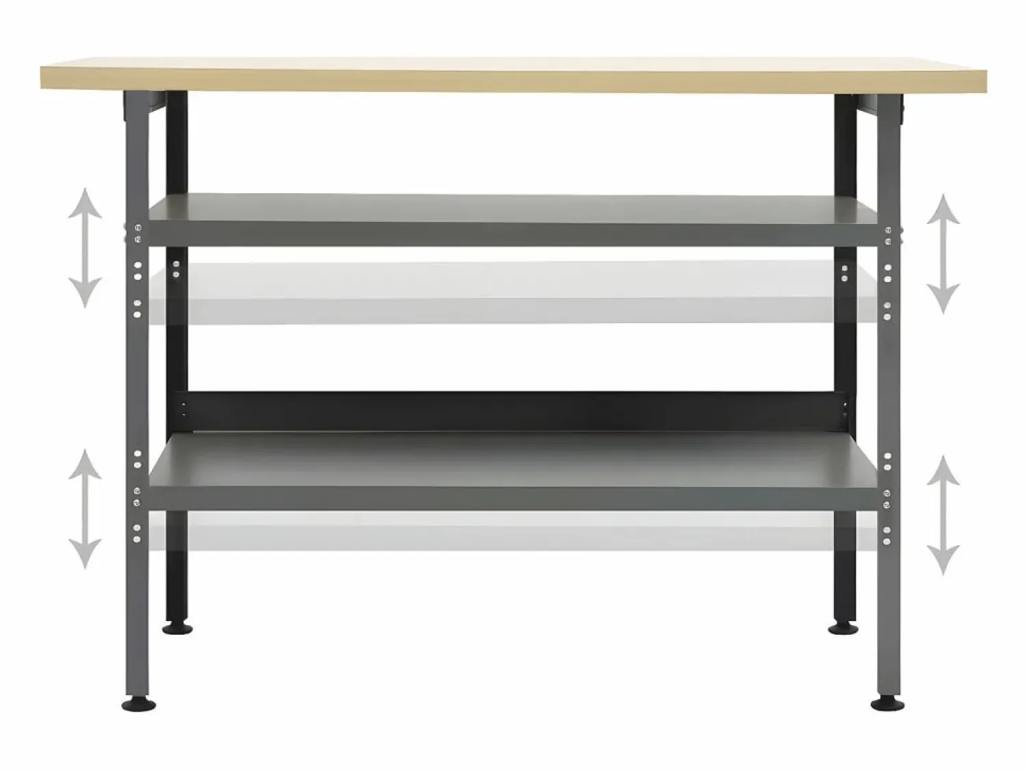 Garden Furniture Prolenta Premium - Banco de trabajo de acero gris 120x60x85 cm
