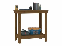 Garden Furniture Prolenta Premium - Banco de trabajo madera maciza de pino marrón miel 80x50x80 cm Marru00f3n