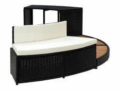 Prolenta Premium - Borde bañera dromasaje ratán sintético y madera maciza acacia