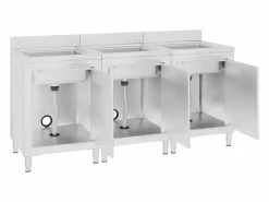 Outlet Prolenta Premium - Fregadero de cocina comercial 3 piezas de acero inoxidable Estantería Sobre Inodoro