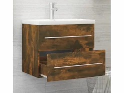 Best Garden Furniture Prolenta Premium - Mueble lavabo madera contrachapada roble ahumado 60x38,5x48 cm Multicolor