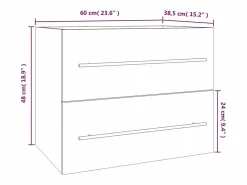 Best Garden Furniture Prolenta Premium - Mueble lavabo madera contrachapada roble ahumado 60x38,5x48 cm Multicolor