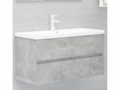 Best Prolenta Premium - Mueble con lavabo madera de ingeniería gris hormigón Estantería Sobre Inodoro