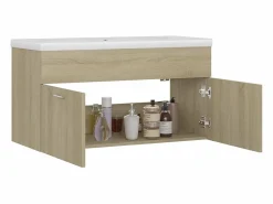 Best Prolenta Premium - Mueble con lavabo madera de ingeniería roble Sonoma Estantería Sobre Inodoro