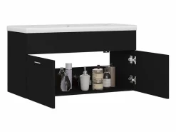 Garden Furniture Prolenta Premium - Mueble con lavabo madera de ingeniería negro