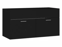 Garden Furniture Prolenta Premium - Mueble con lavabo madera de ingeniería negro