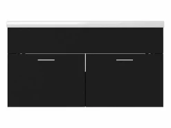 Garden Furniture Prolenta Premium - Mueble con lavabo madera de ingeniería negro