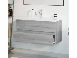 Outlet Garden Furniture Prolenta Premium - Mueble de baño con lavabo madera contrachapada gris Sonoma Multicolor